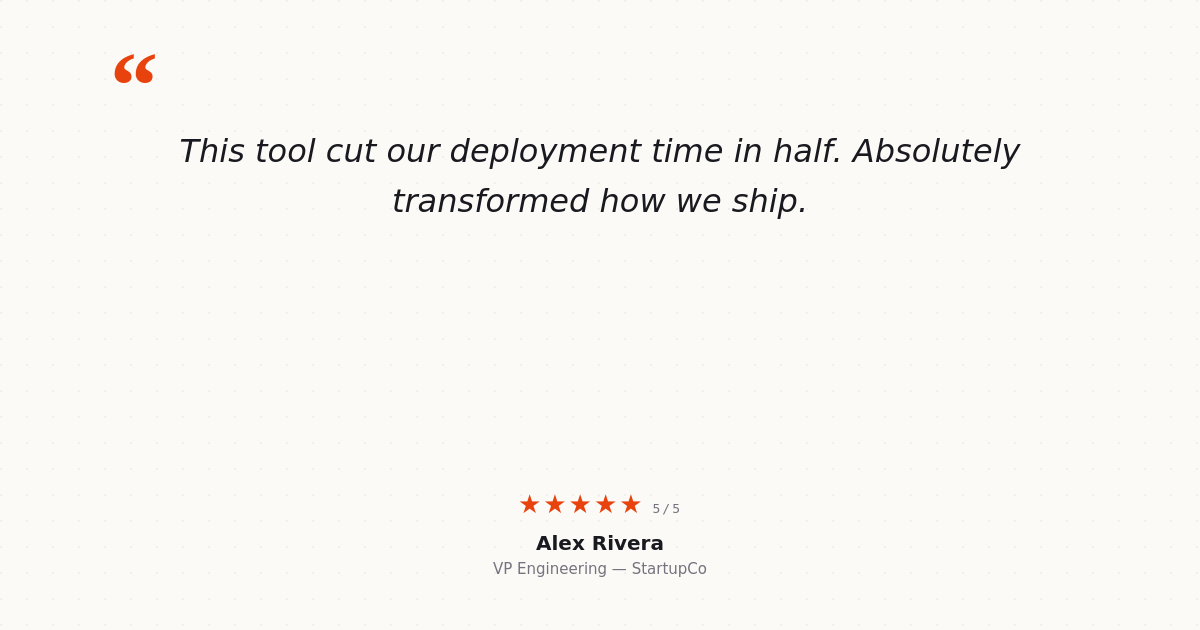 Testimonial Open Graph image example
